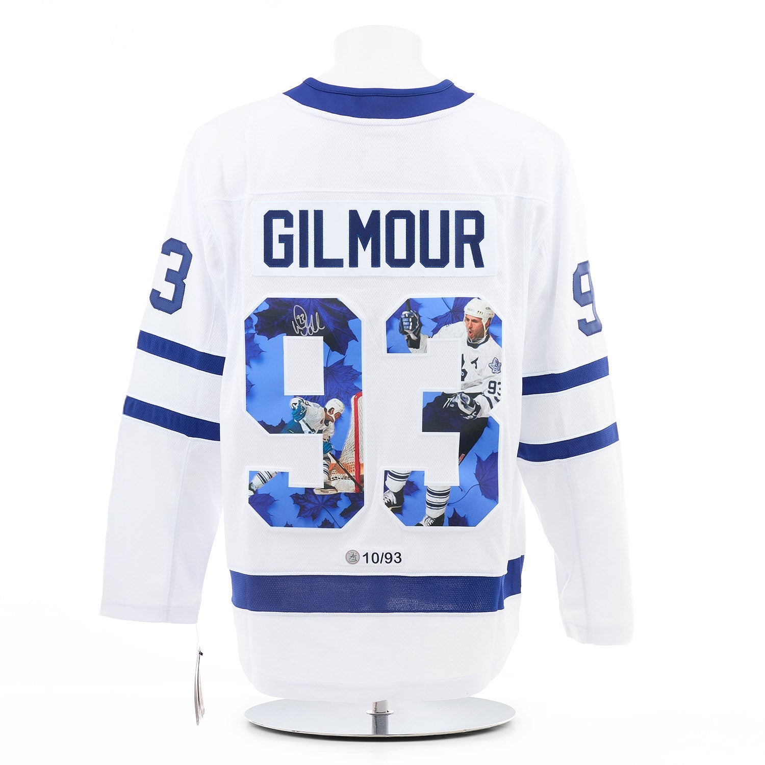 Doug Gilmour Autographed Toronto Maple Leafs Playoff Goal Art Jersey #10/93