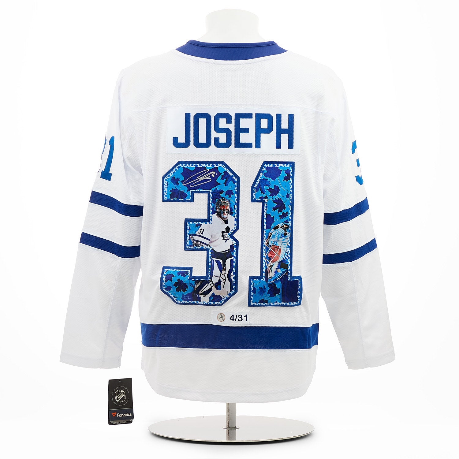 Curtis Joseph Signed Toronto Maple Leafs Goalie Profile Art Jersey #4/31