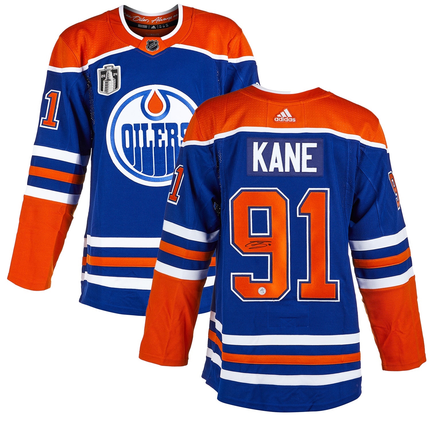 Evander Kane Edmonton Oilers Signed 2024 Stanley Cup adidas Jersey