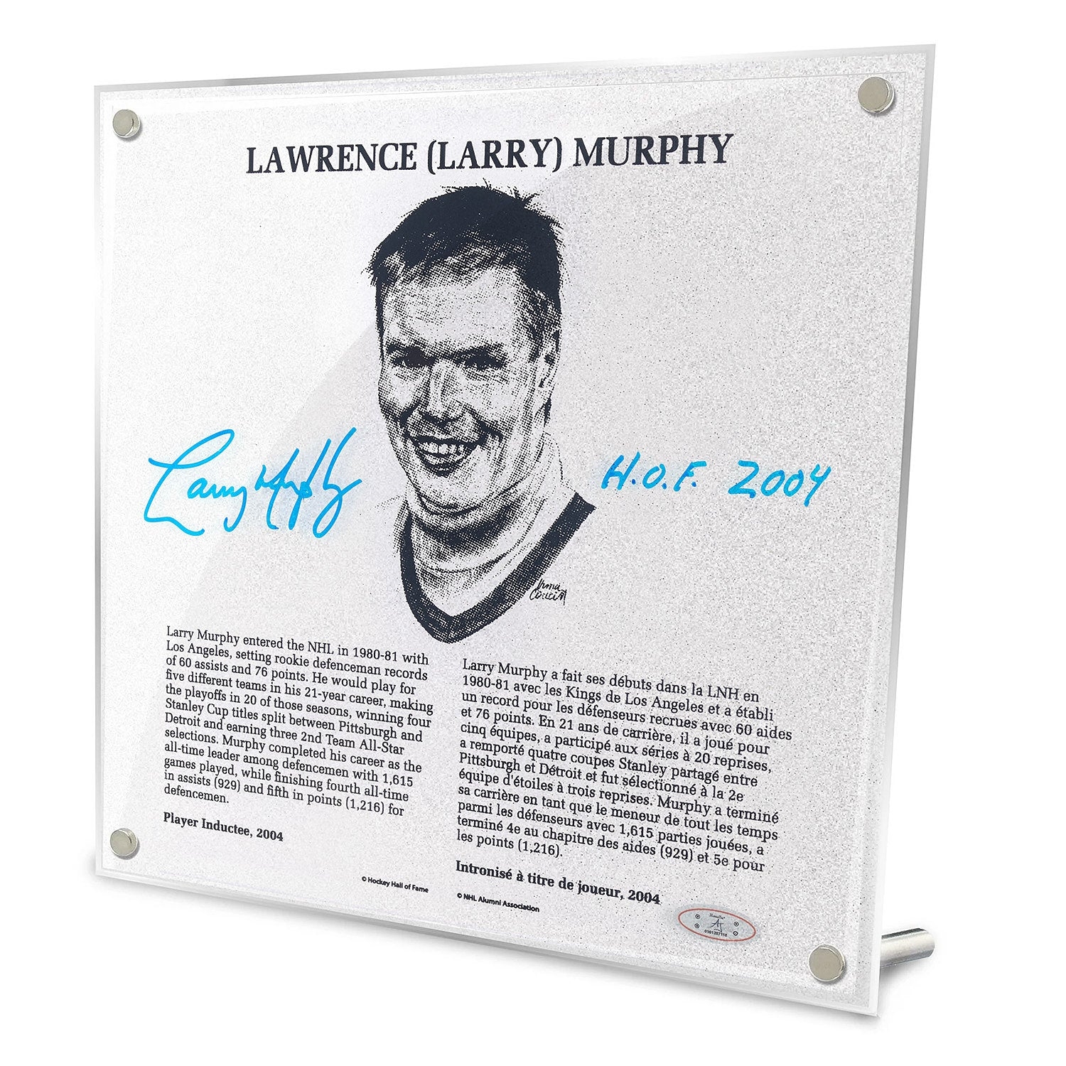 Larry Murphy Autographed Replica Hockey Hall of Fame Plaque