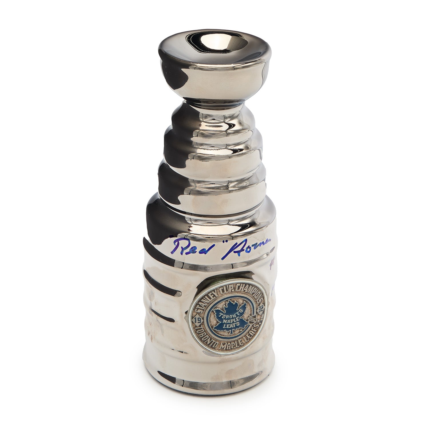 Red Horner Signed Toronto Maple Leafs Replica Stanley Cup