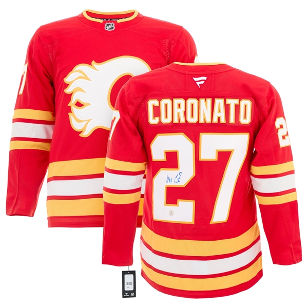Matt Coronato Autographed Calgary Flames Fanatics Premium Jersey