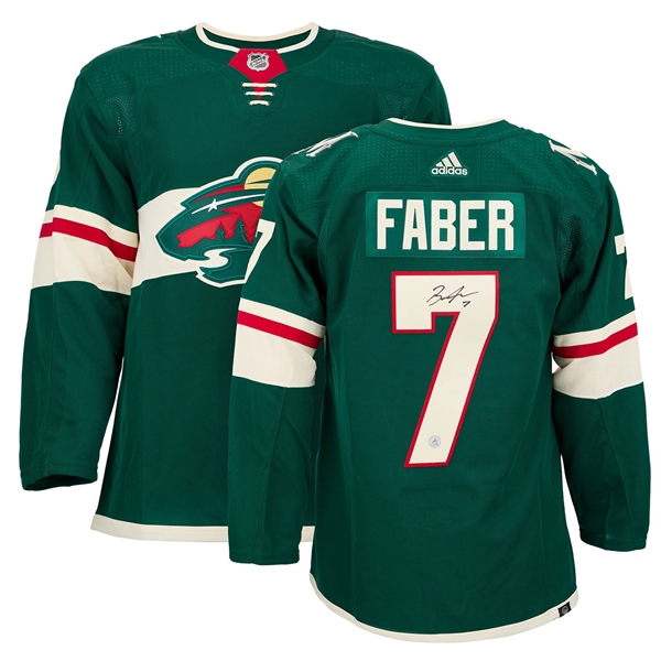 Brock Faber Autographed Minnesota Wild Green adidas Jersey