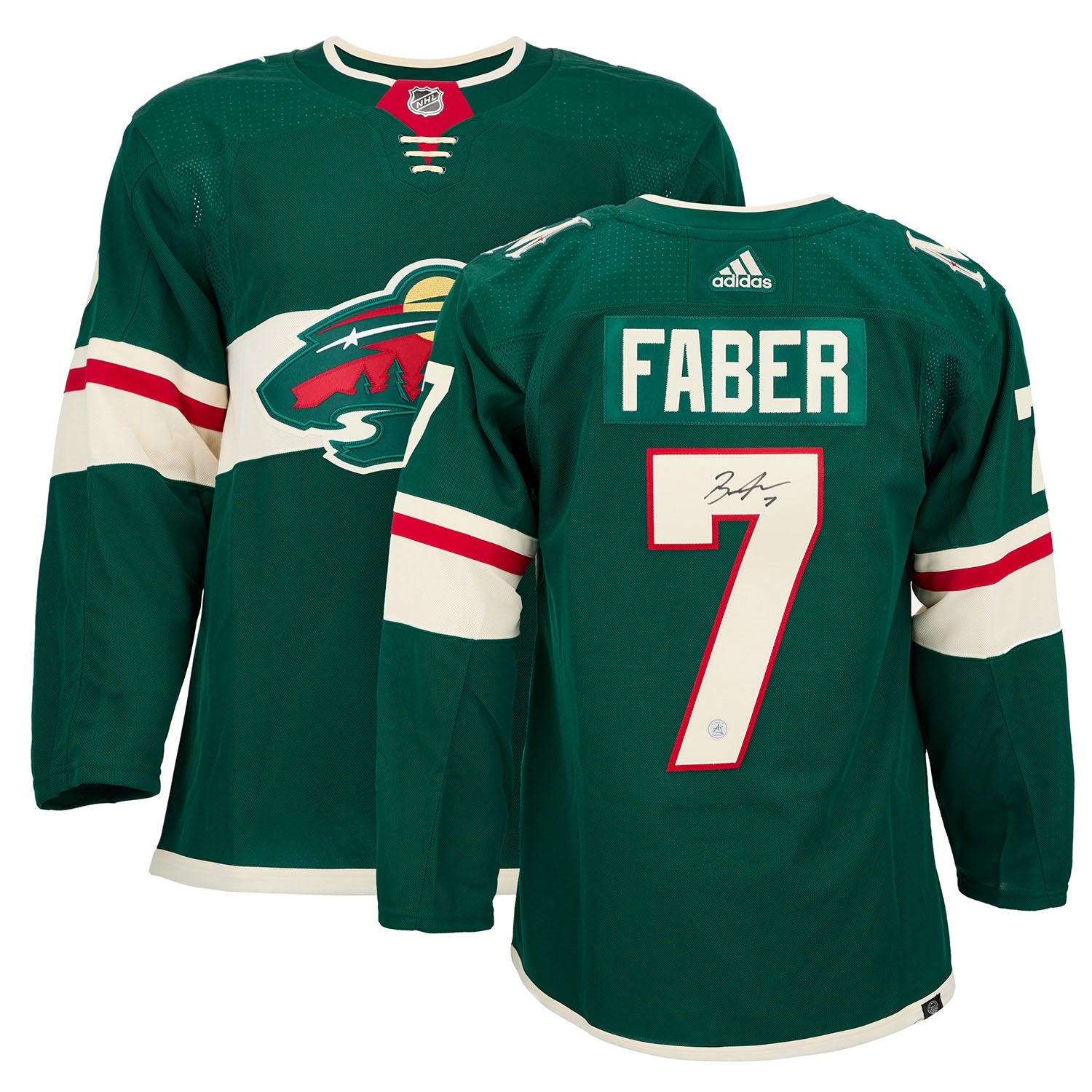 Brock Faber Autographed Minnesota Wild Green adidas Jersey