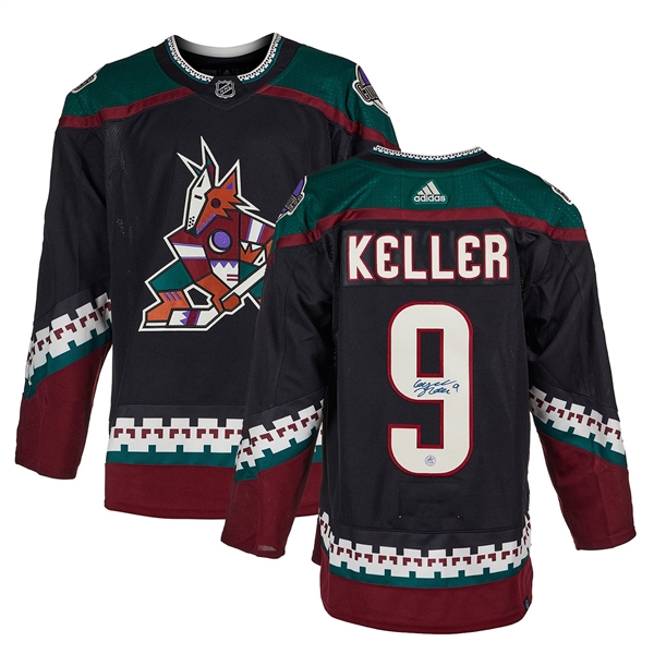 Clayton Keller Autographed Arizona Coyotes Black Kachina adidas Jersey