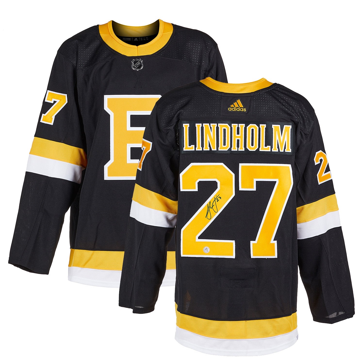 Hampus Lindholm Signed Boston Bruins Alternate adidas Jersey