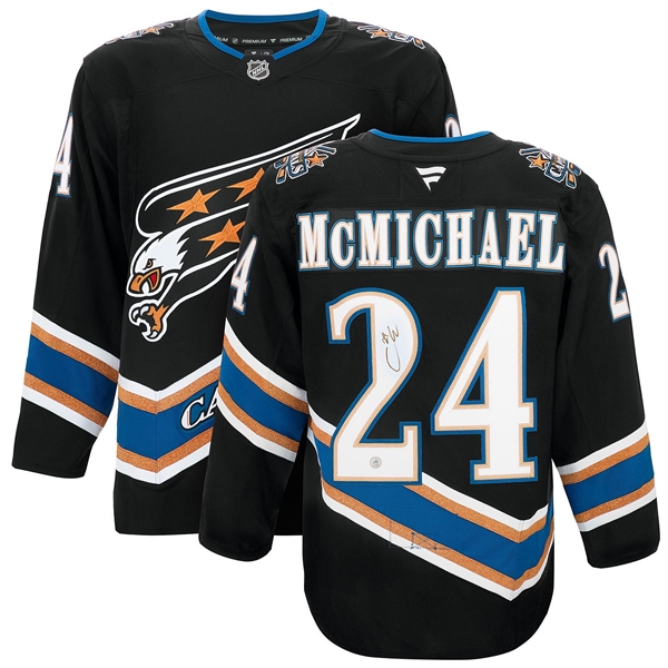 Connor McMichael Signed Washington Capitals Alt Retro Fanatics Premium Jersey