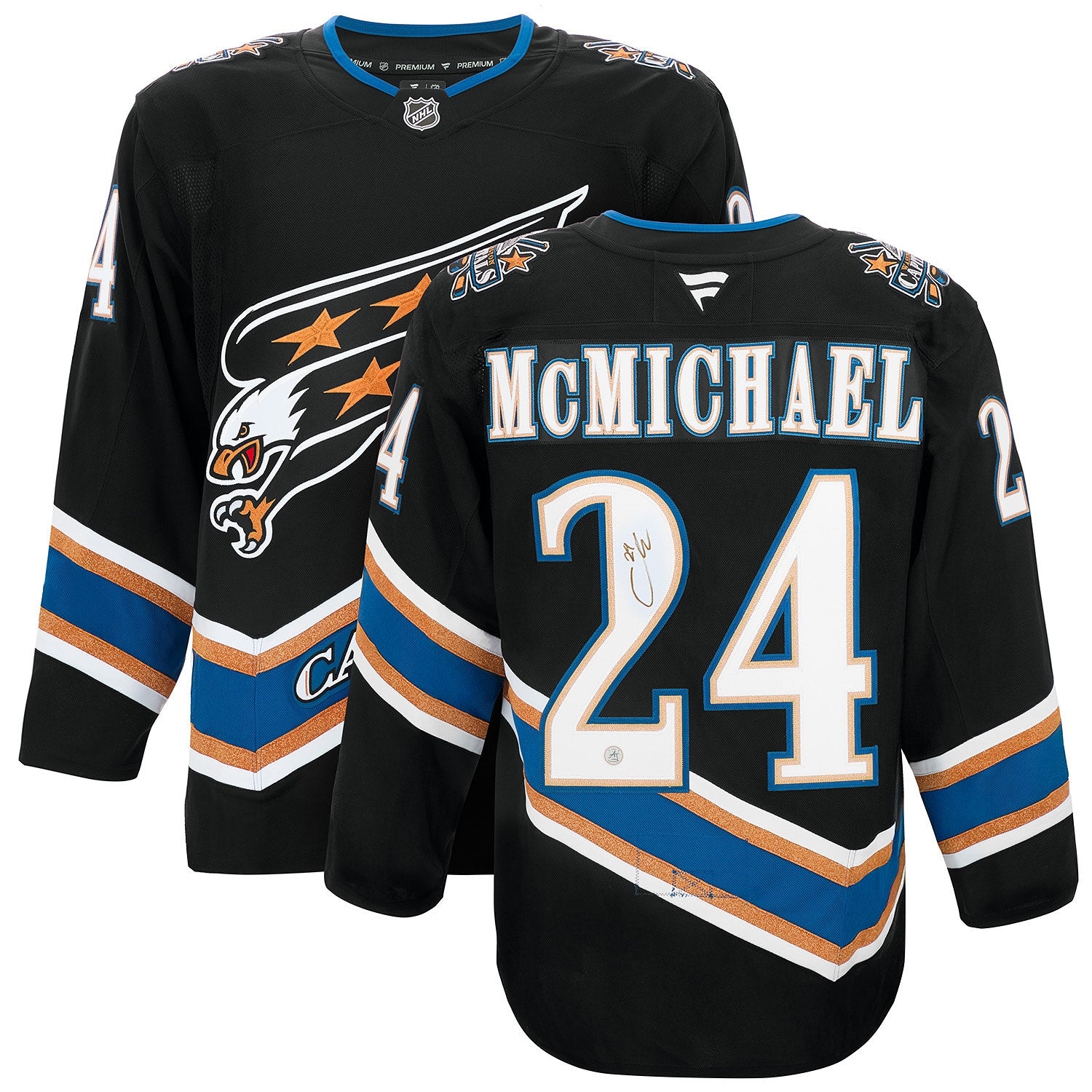 Connor McMichael Signed Washington Capitals Alt Retro Fanatics Premium Jersey