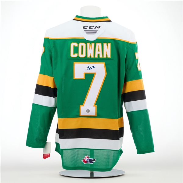 Easton Cowan Autographed London Knights Replica CCM CHL Hockey Jersey