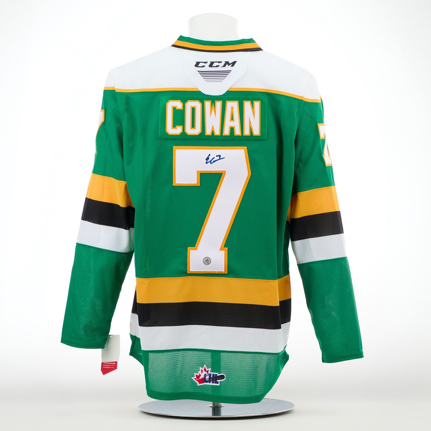 Easton Cowan Autographed London Knights Replica CCM CHL Hockey Jersey
