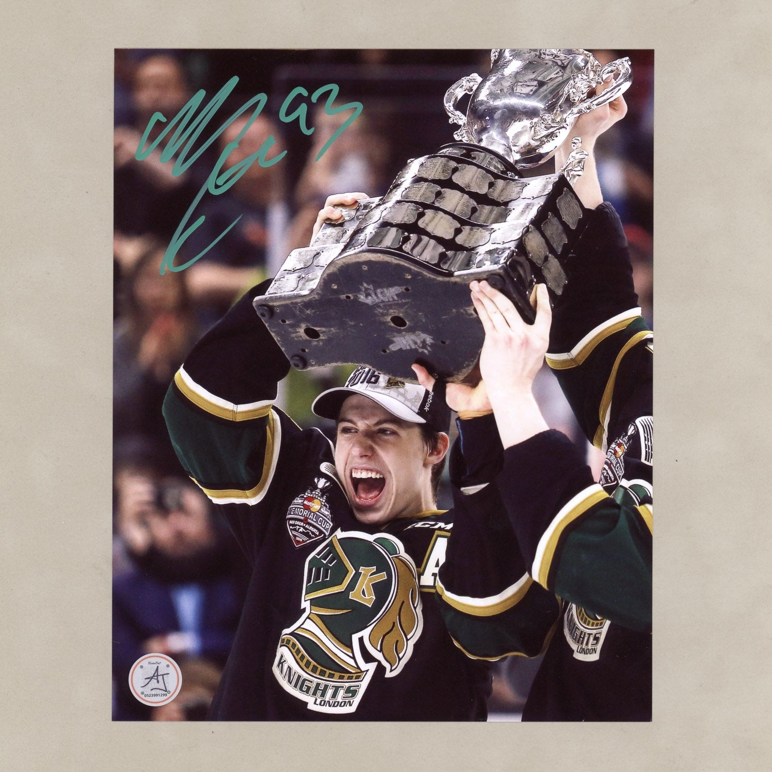 Mitch Marner Autographed London Knights Memorial Cup 8x10 Photo
