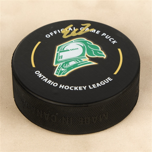 Easton Cowan Signed London Knights Official Game Puck