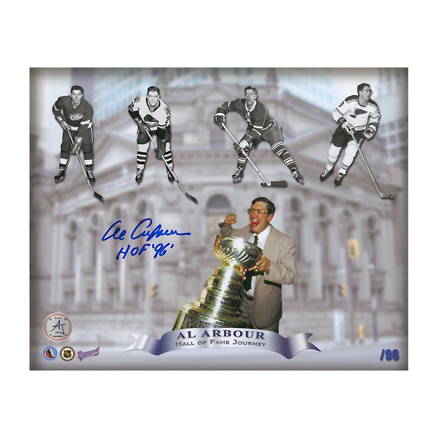 Al Arbour Signed Hockey Hall Of Journey 8x10 Photo
