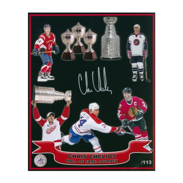 Chris Chelios Autographed Hockey Hall Of Fame Journey 8x10 Photo