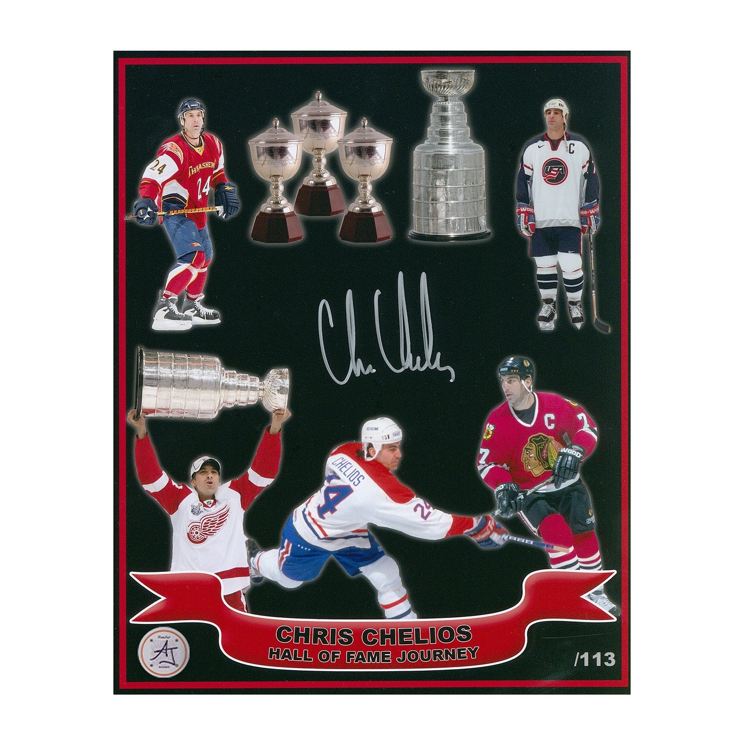 Chris Chelios Autographed Hockey Hall Of Fame Journey 8x10 Photo