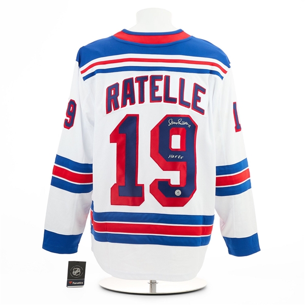 Jean Ratelle Signed New York Rangers White Fanatics Breakaway Jersey