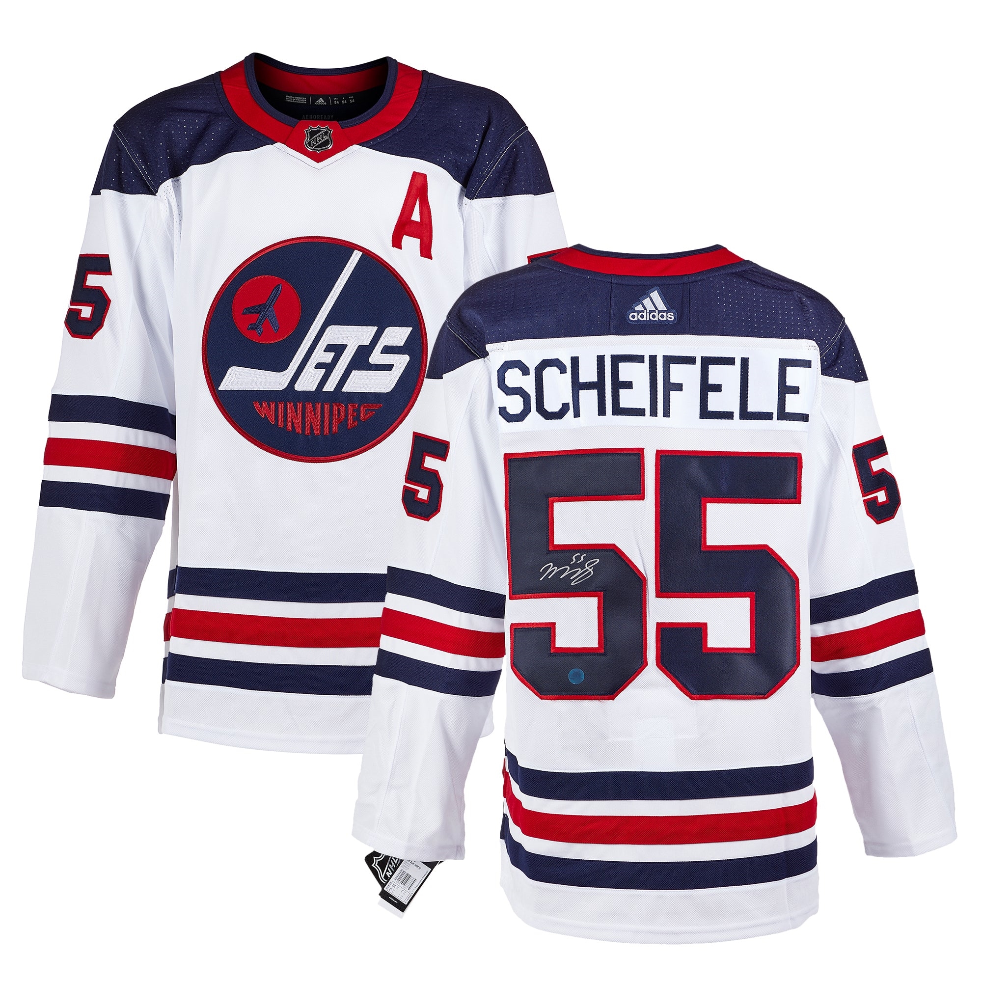 Mark Scheifele Autographed Winnipeg Jets Heritage Game adidas Jersey