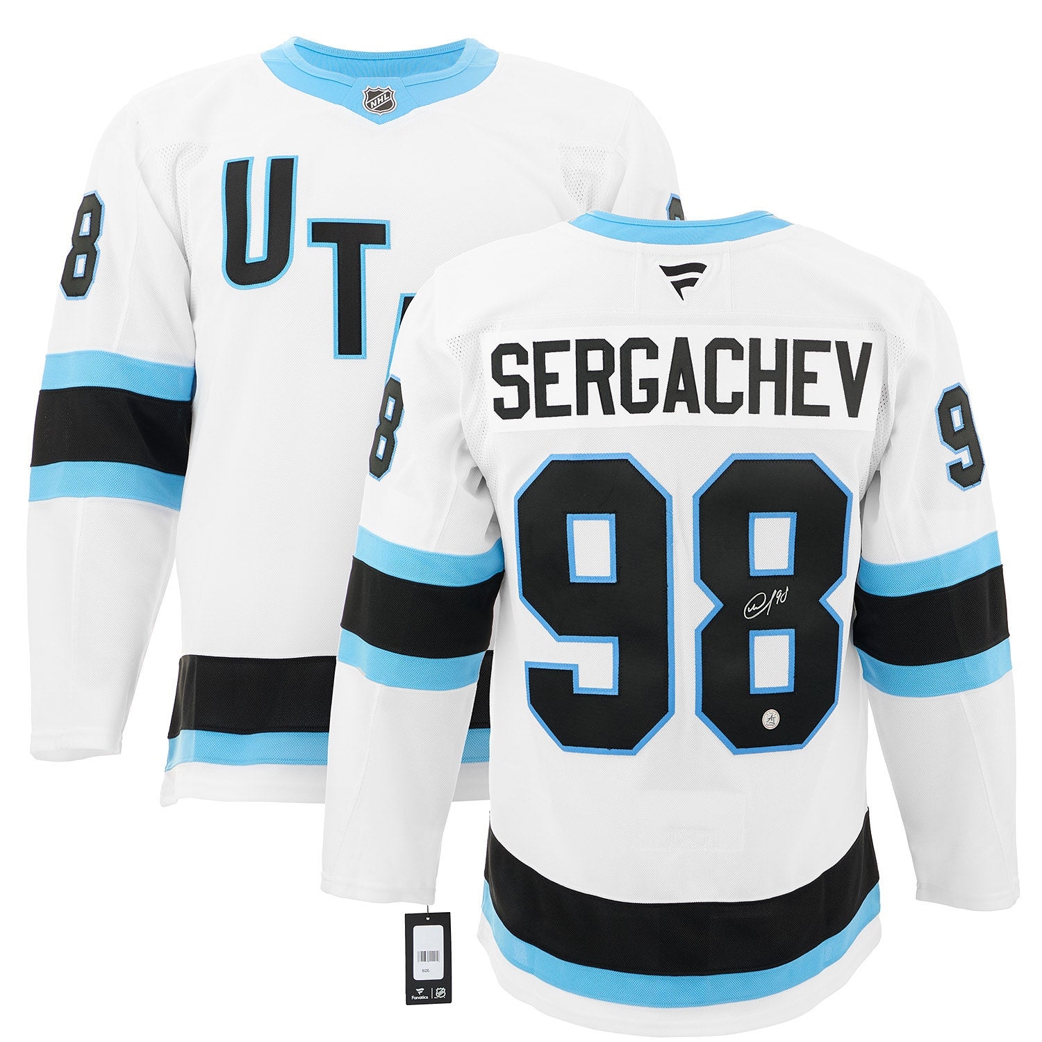 Mikhail Sergachev Signed Utah Hockey Club White Fanatics Premium Jersey