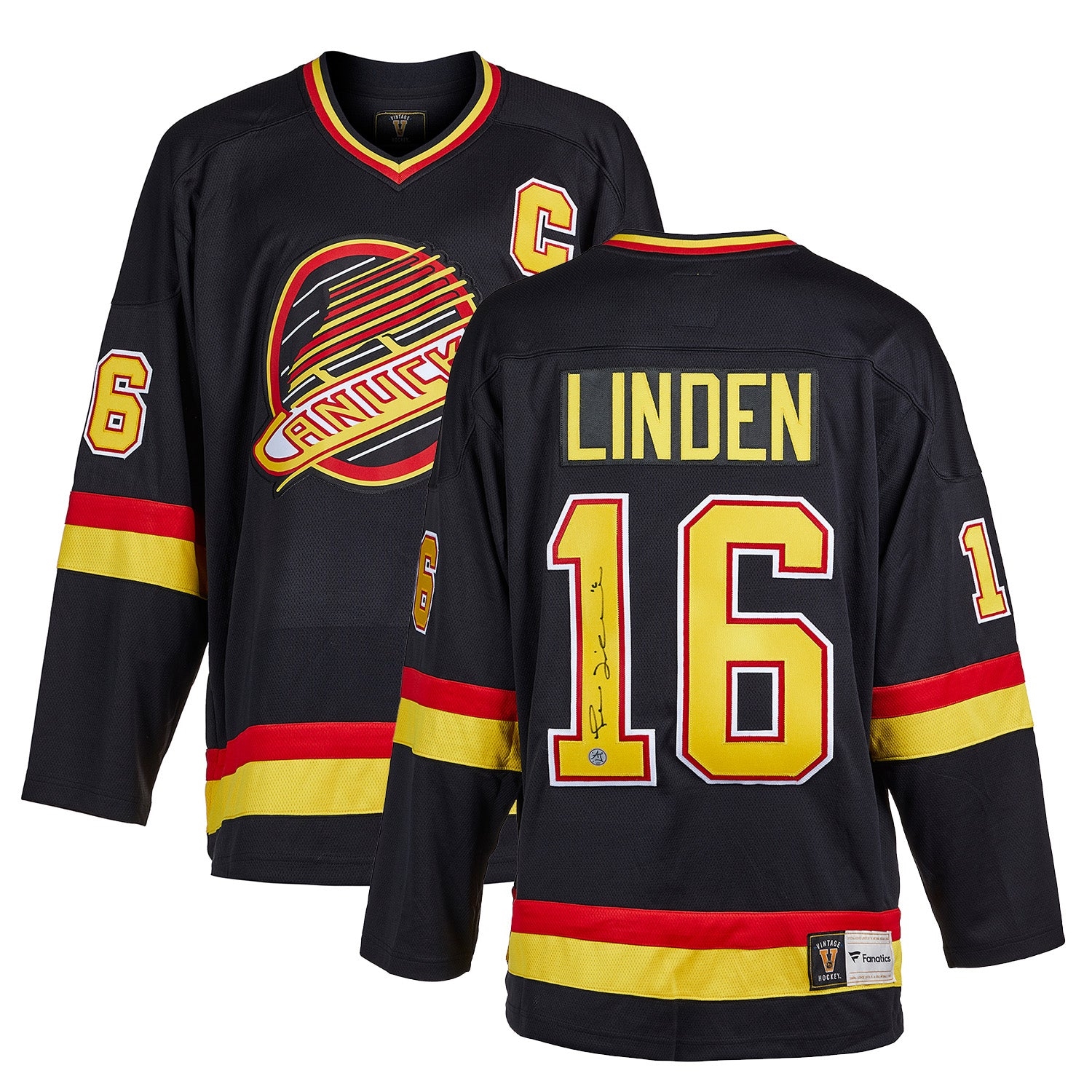 Trevor Linden Signed Vancouver Canucks Black Fanatics Throwback Jersey