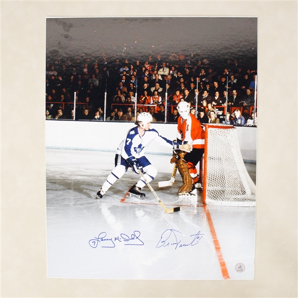 Lanny McDonald & Bernie Parent Dual Signed Classic Rivals 16x20 Photo