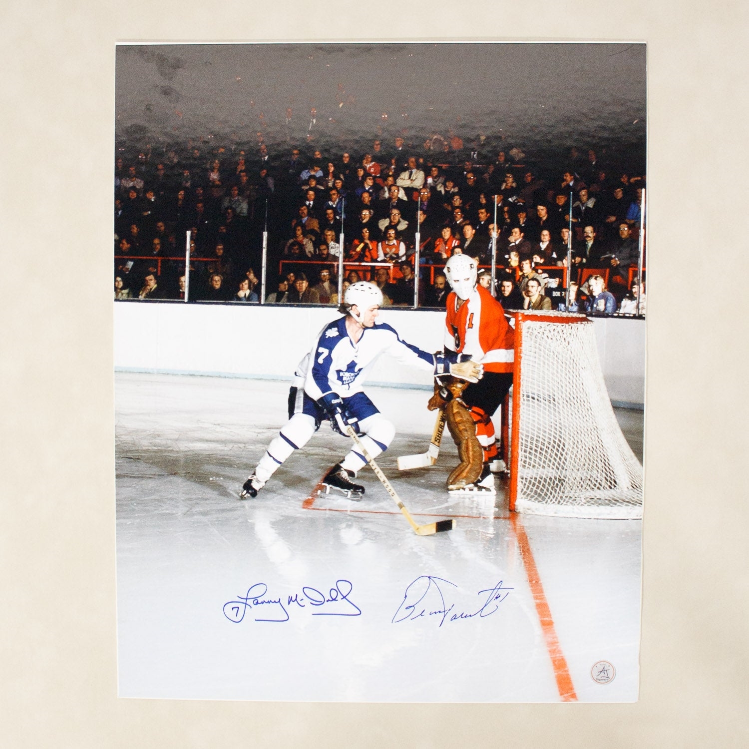 Lanny McDonald & Bernie Parent Dual Signed Classic Rivals 16x20 Photo