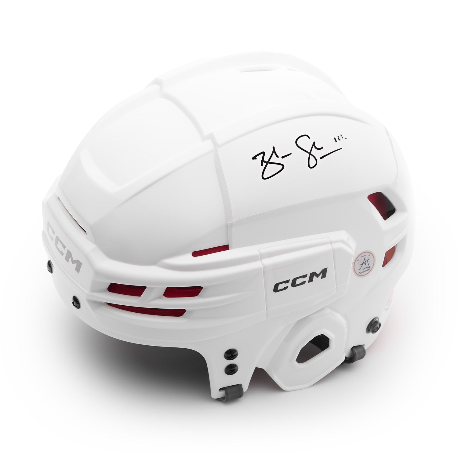 Brendan Shanahan Autographed White CCM Hockey Helmet (Flawed)