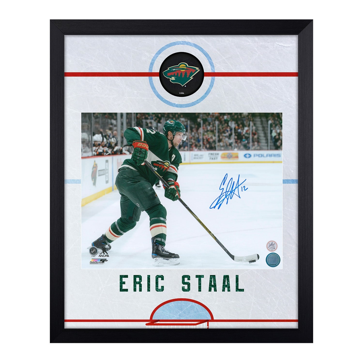 Eric Staal Autographed Minnesota Wild Graphic Rink 19x23 Frame