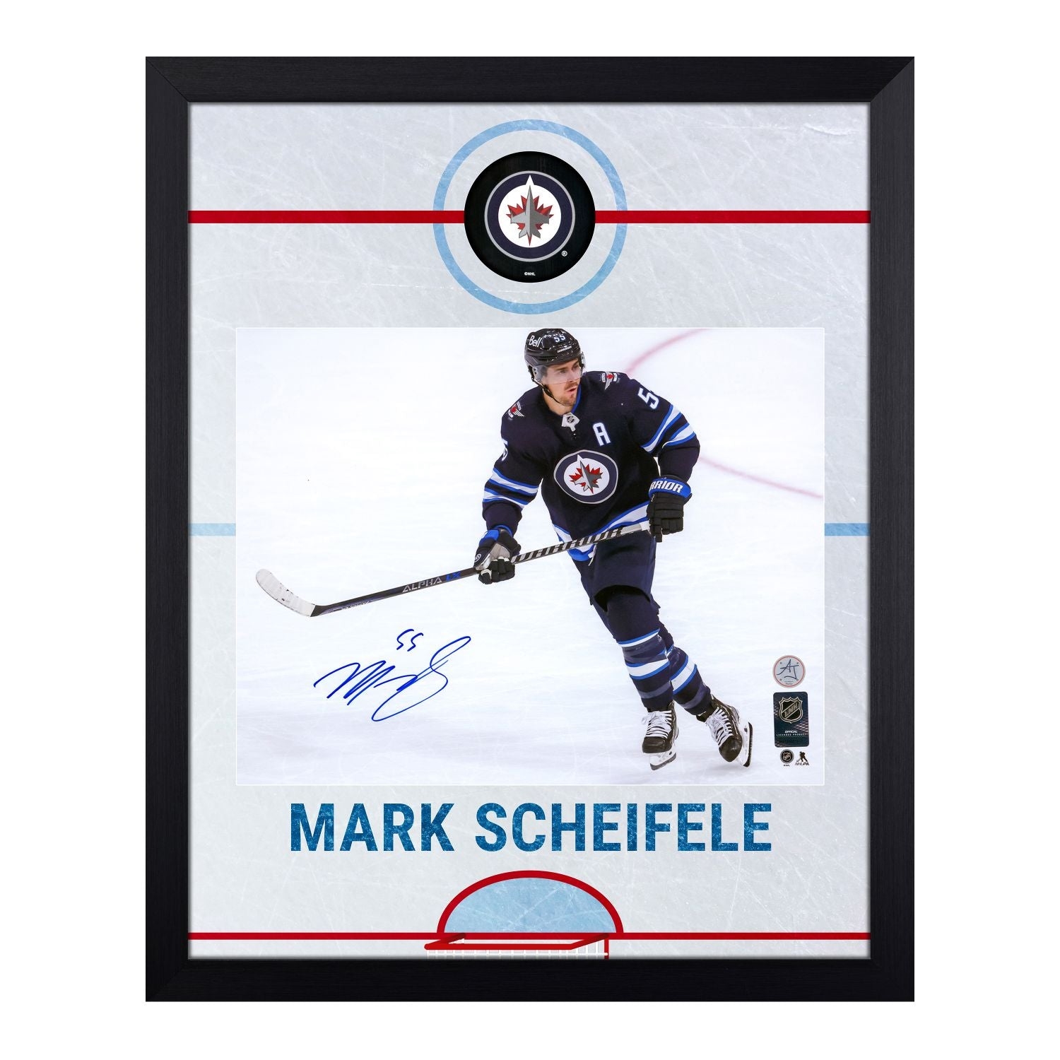 Mark Scheifele Autographed Winnipeg Jets Graphic Rink 19x23 Frame