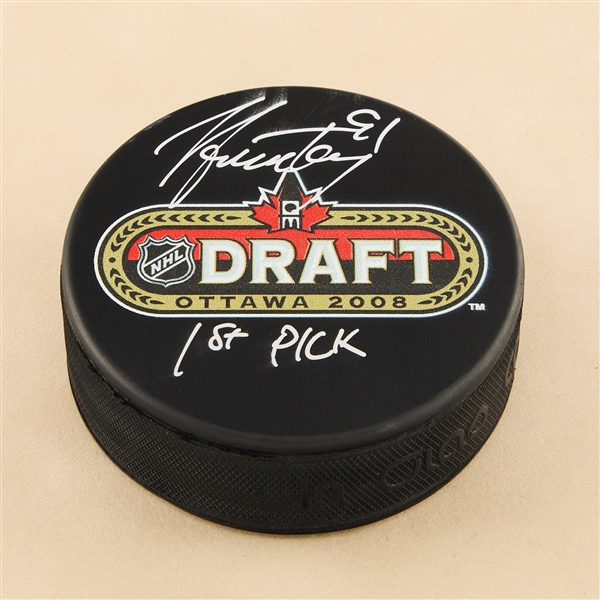 Steven Stamkos Signed 2008 NHL Entry Draft Puck with 1st Pick Note