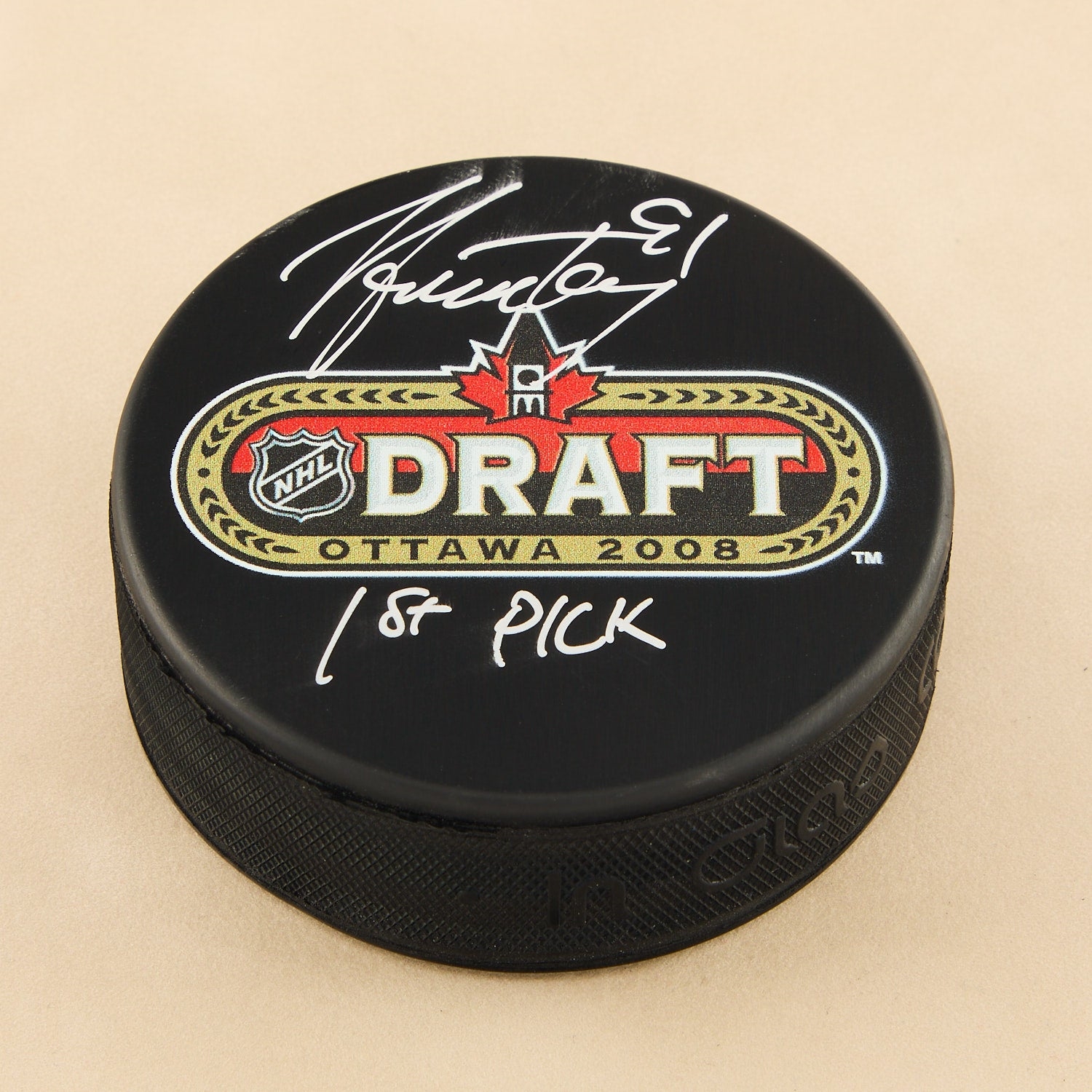 Steven Stamkos Signed 2008 NHL Entry Draft Puck with 1st Pick Note