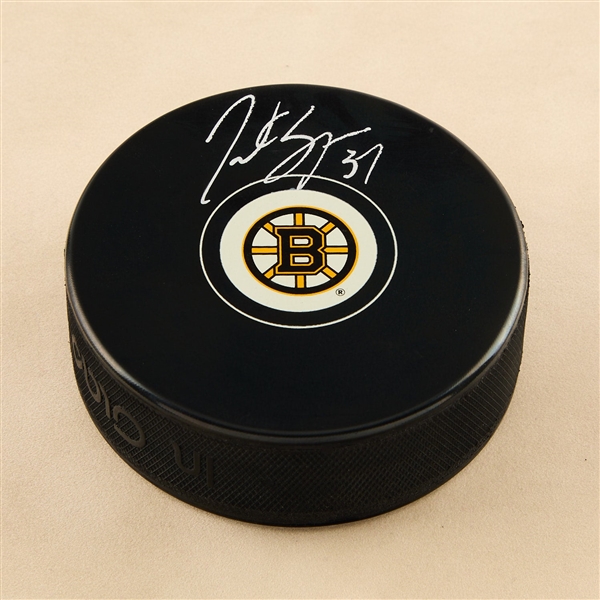 Patrice Bergeron Autographed Boston Bruins Hockey Puck