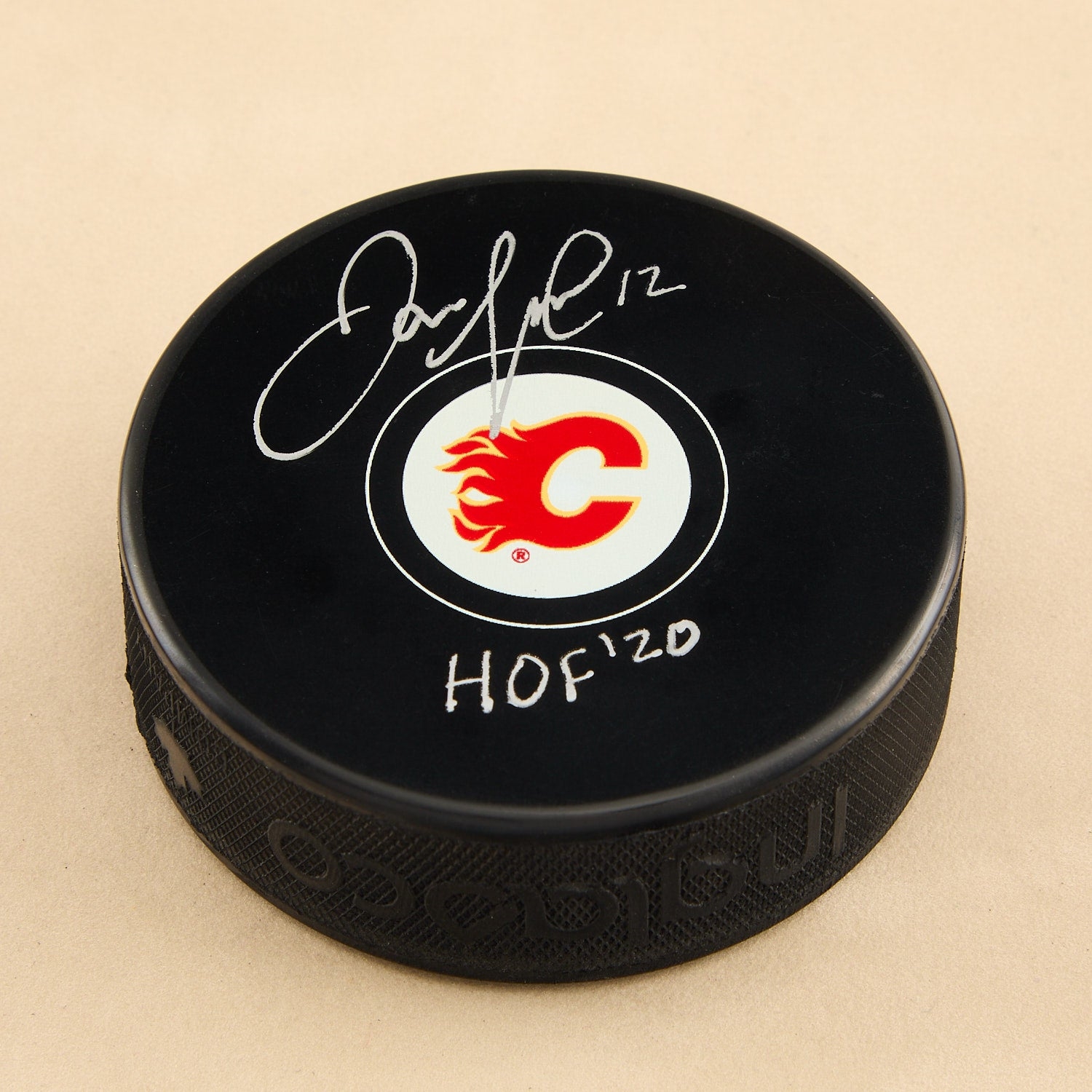 Jarome Iginla Signed Calgary Flames Hockey Puck with HOF Note