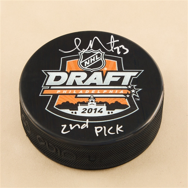 Sam Reinhart Signed 2014 NHL Entry Draft Puck with 2nd Pick Note