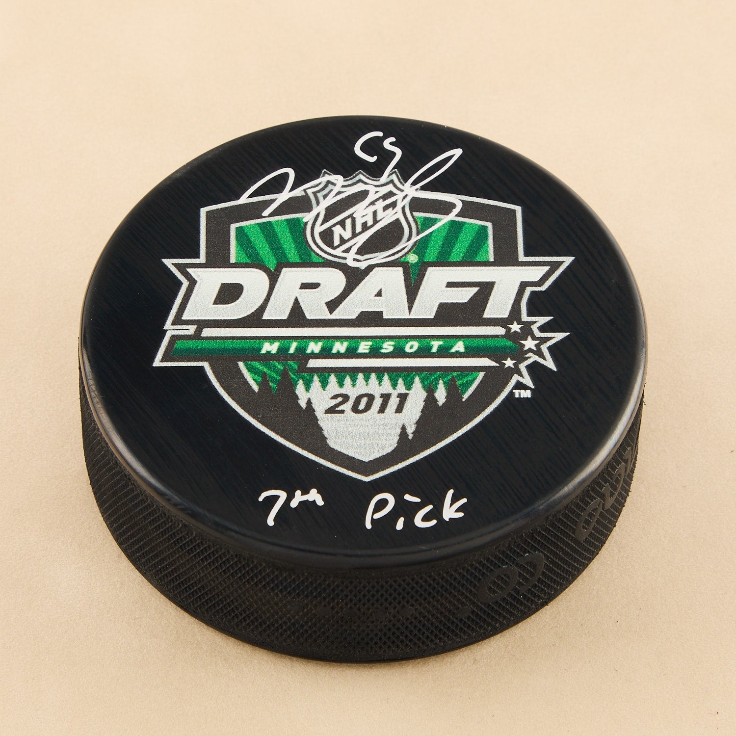 Mark Scheifele Signed 2011 NHL Entry Draft Puck with 7th Pick Note