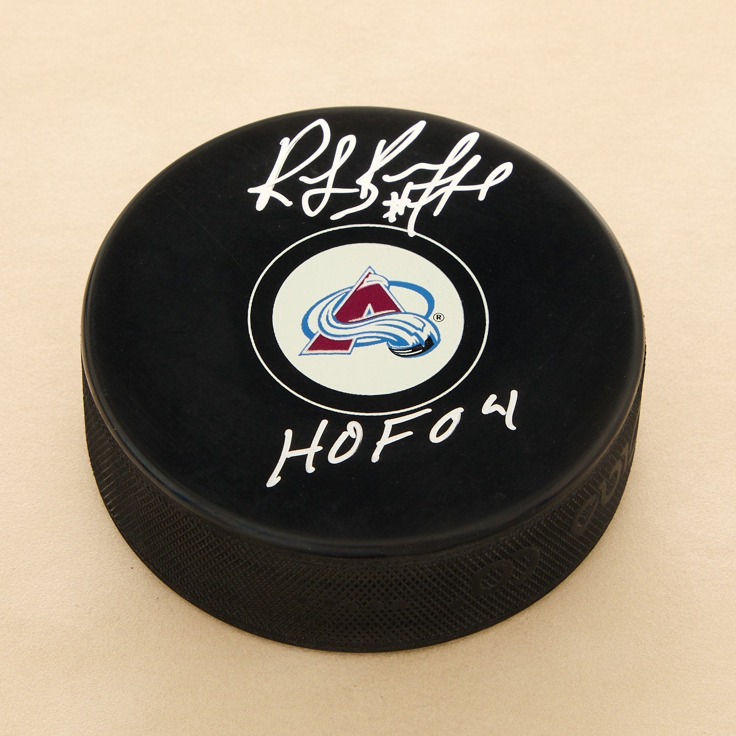 Ray Bourque Signed Colorado Avalanche Hockey Puck with HOF Note