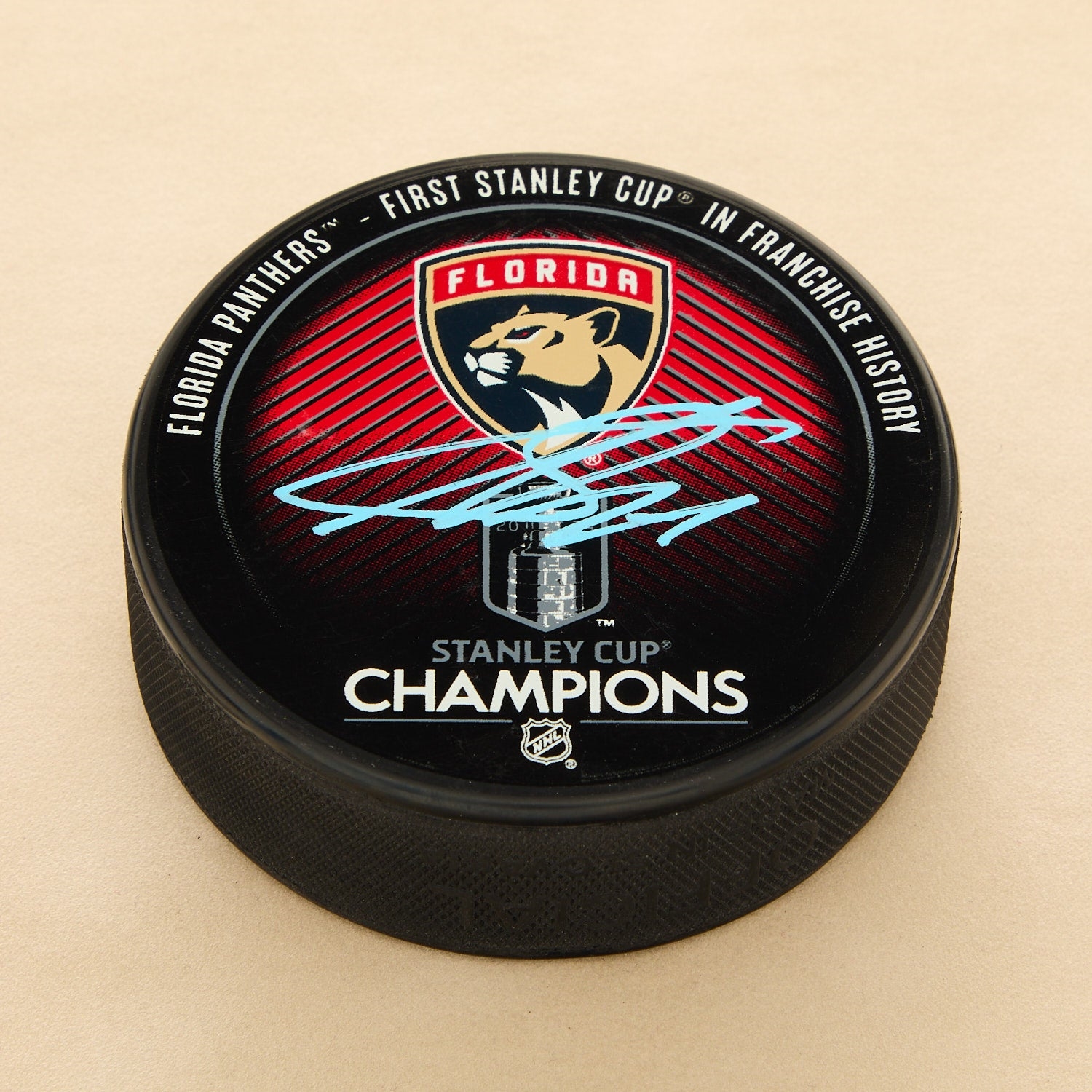 Sergei Bobrovsky Autographed Florida Panthers 2024 Stanley Cup Puck