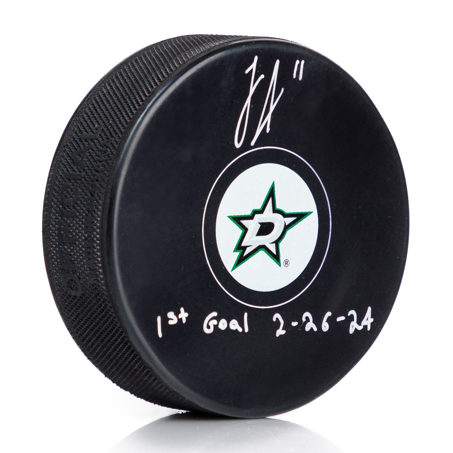 Logan Stankoven Dallas Stars Signed & Dated 1st NHL Goal Puck
