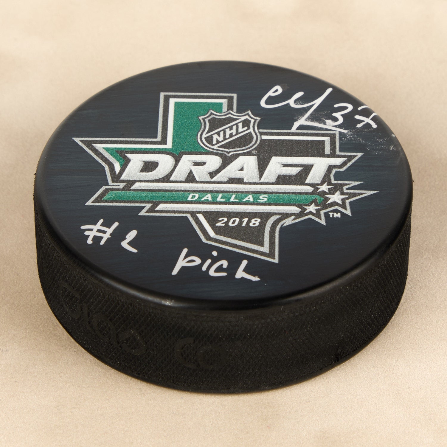 Andrei Svechnikov Signed Entry Draft 2018 NHL Entry Draft Puck (Flawed)