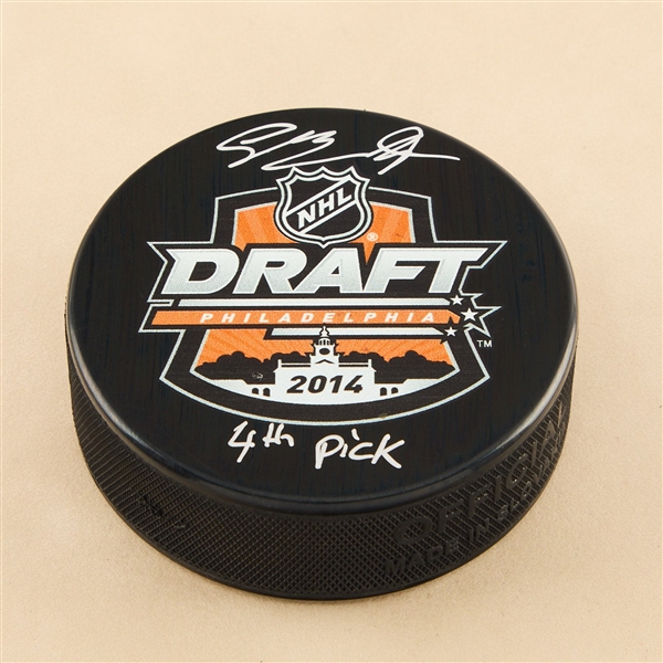Sam Bennett Signed 2014 NHL Entry Draft Puck with 4th Pick Note