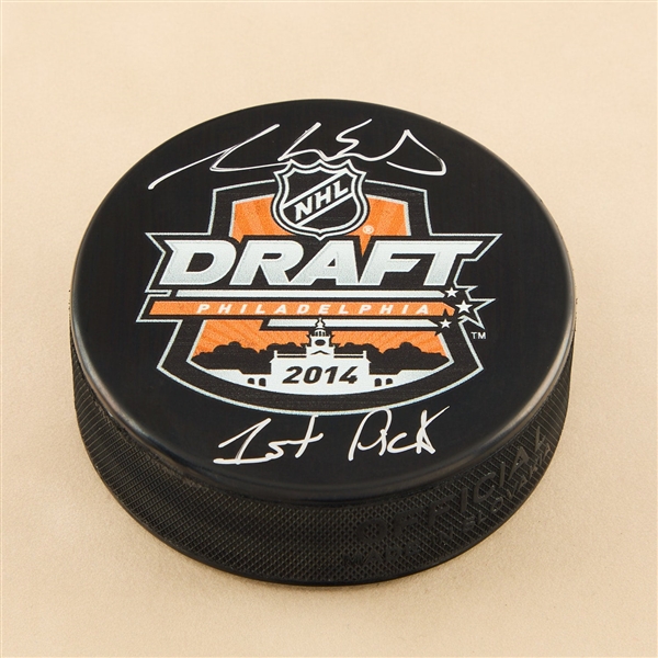 Aaron Ekblad Signed 2014 NHL Entry Draft Puck with 1st Pick Note