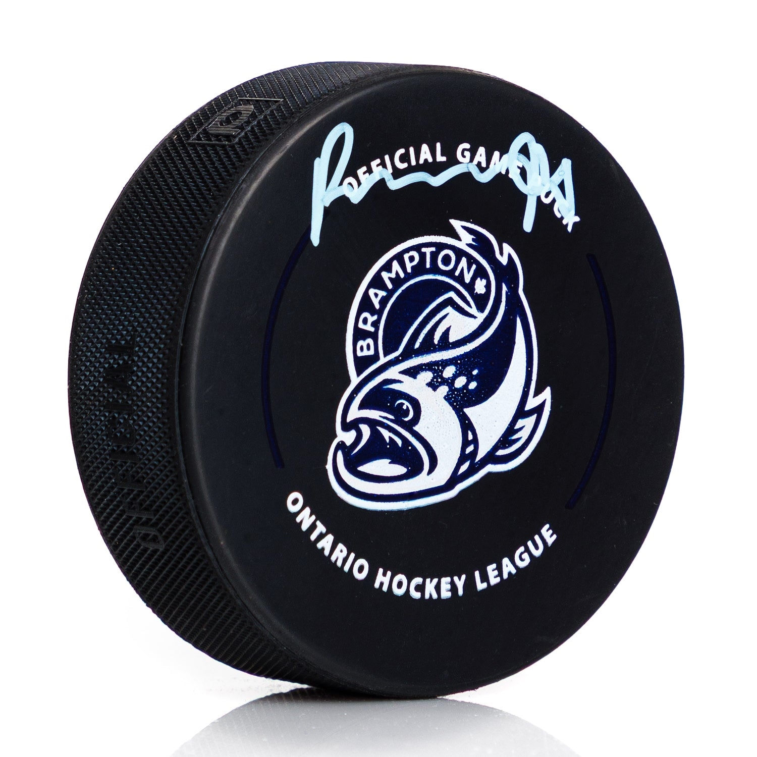 Porter Martone Signed Brampton Steelheads Official CHL Game Puck