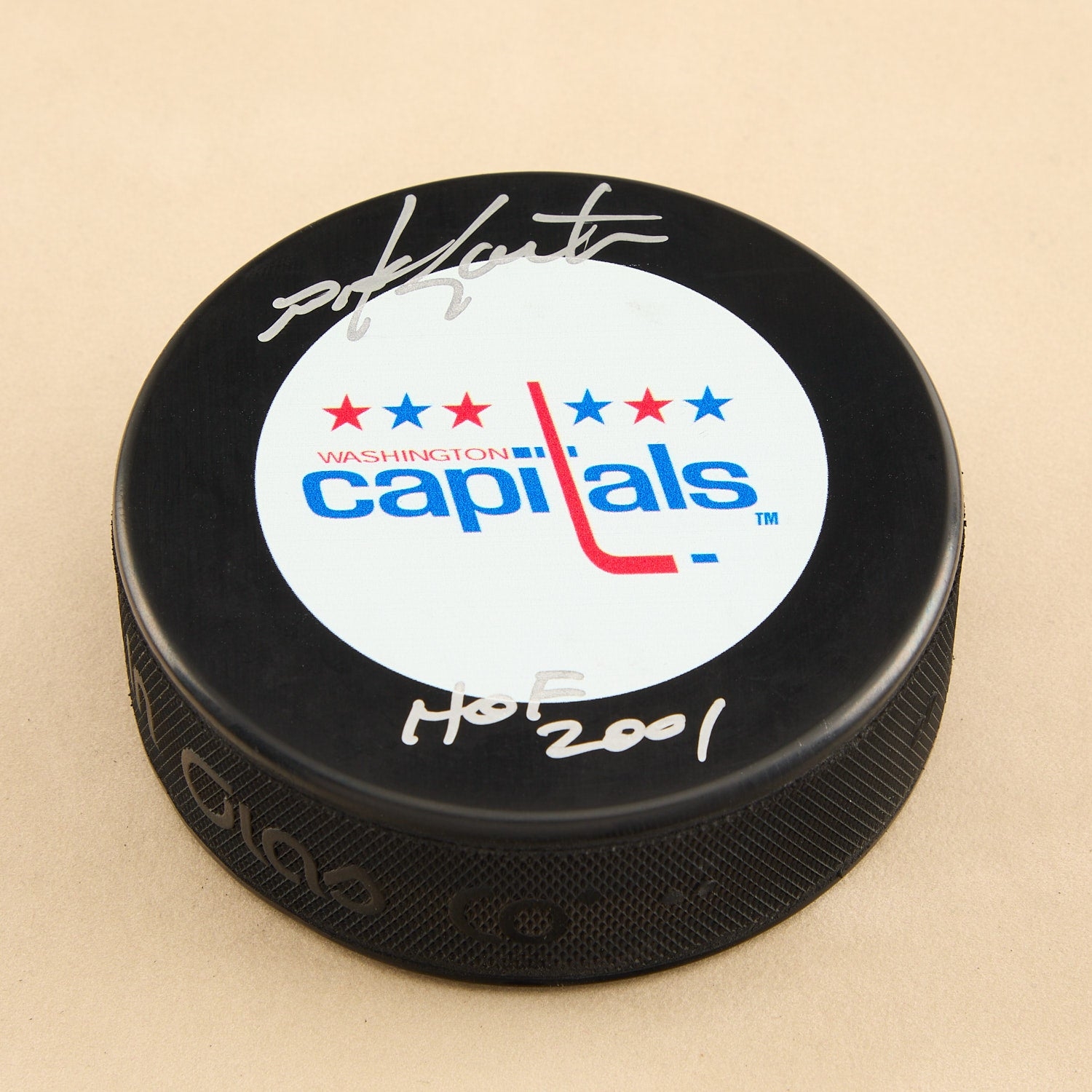 Mike Gartner Signed Washington Capitals Vintage Logo Puck with HOF Note