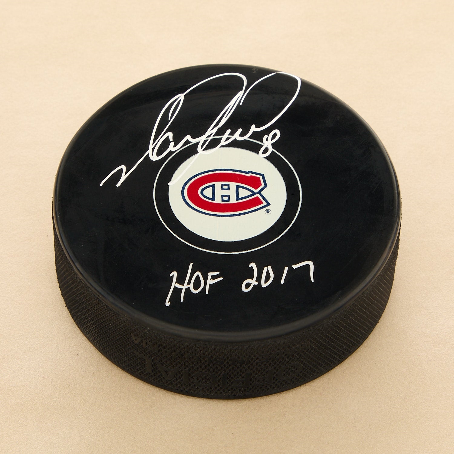Mark Recchi Signed Montreal Canadiens Hockey Puck with HOF Note