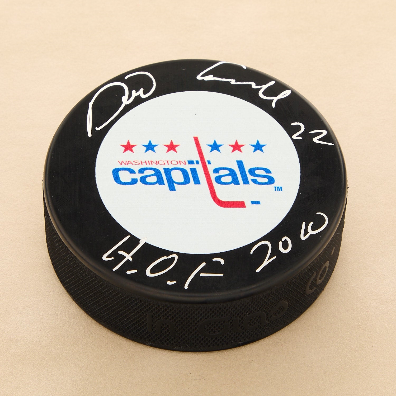 Dino Ciccarelli Autographed Washington Capitals Hockey Puck with HOF Note