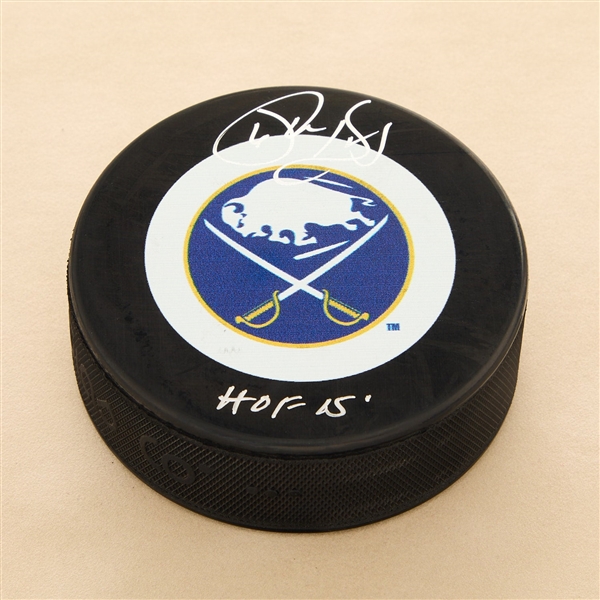 Phil Housley Autographed Buffalo Sabres Hockey Puck with HOF Note