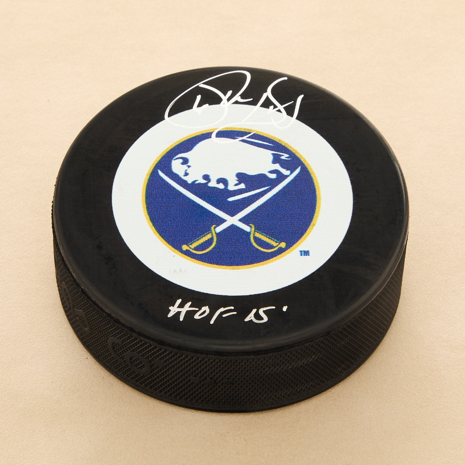 Phil Housley Autographed Buffalo Sabres Hockey Puck with HOF Note