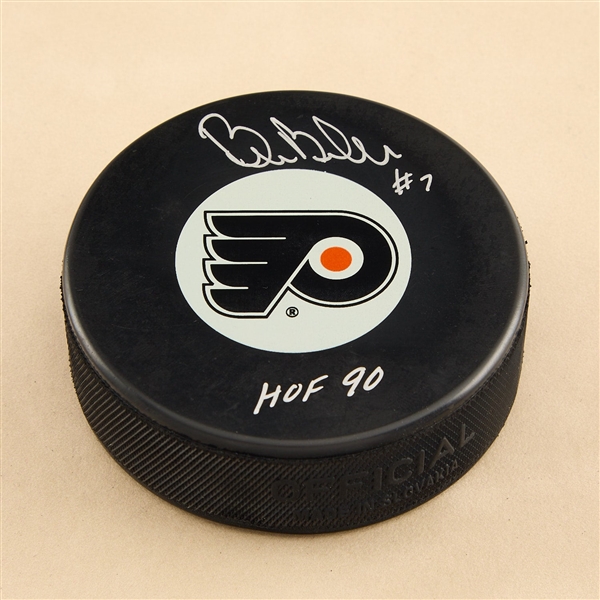 Bill Barber Autographed Philadelphia Flyers Hockey Puck with HOF Note