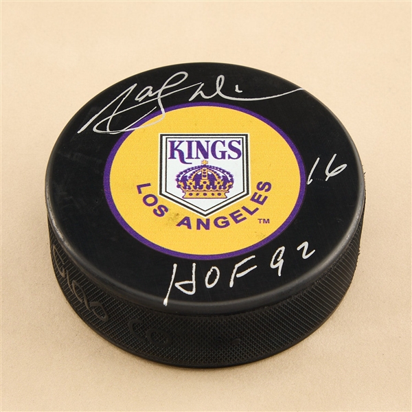 Marcel Dionne Autographed Los Angeles Kings Hockey Puck with HOF Note