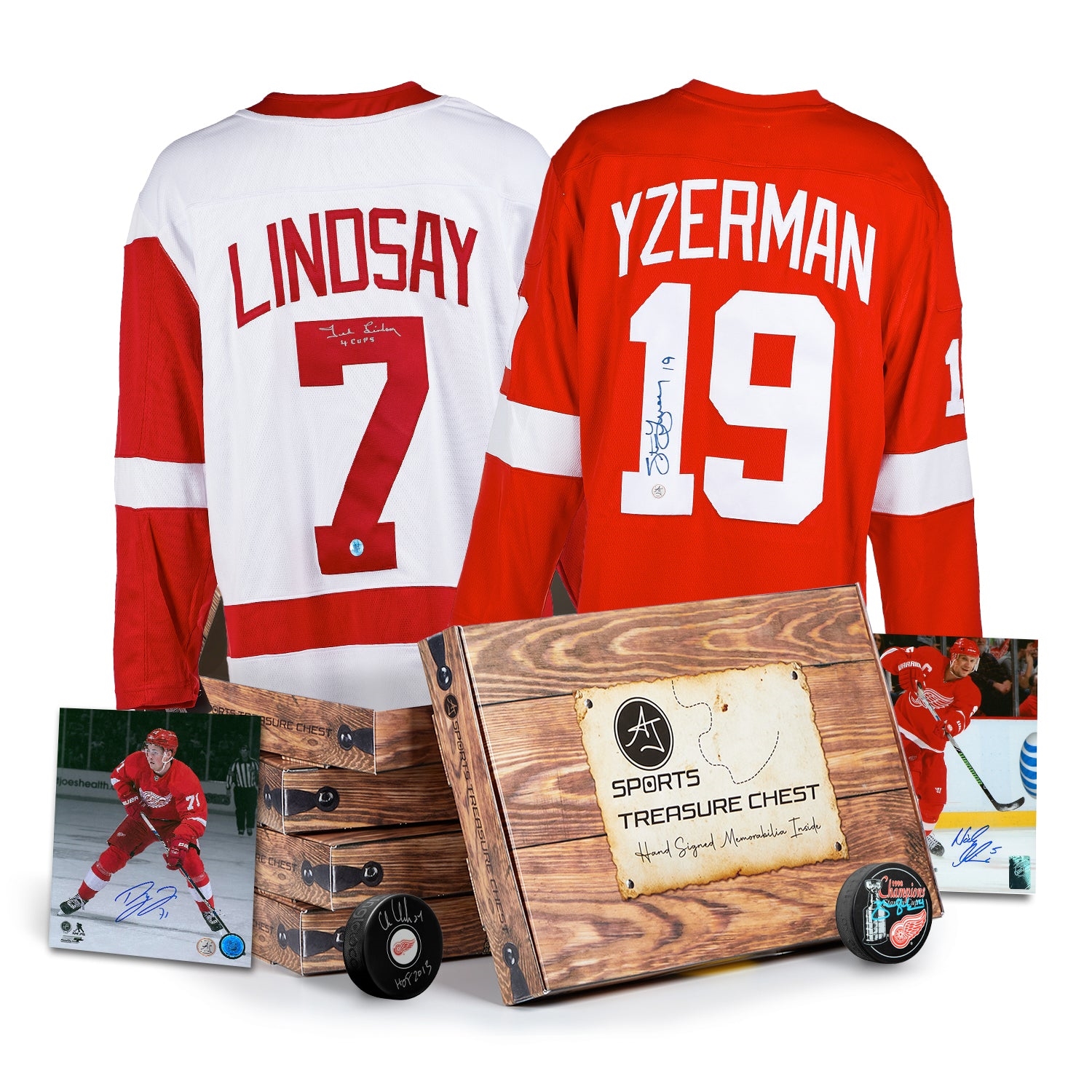 AJ Sports Detroit Hockey Signature Hat Trick Treasure Chest