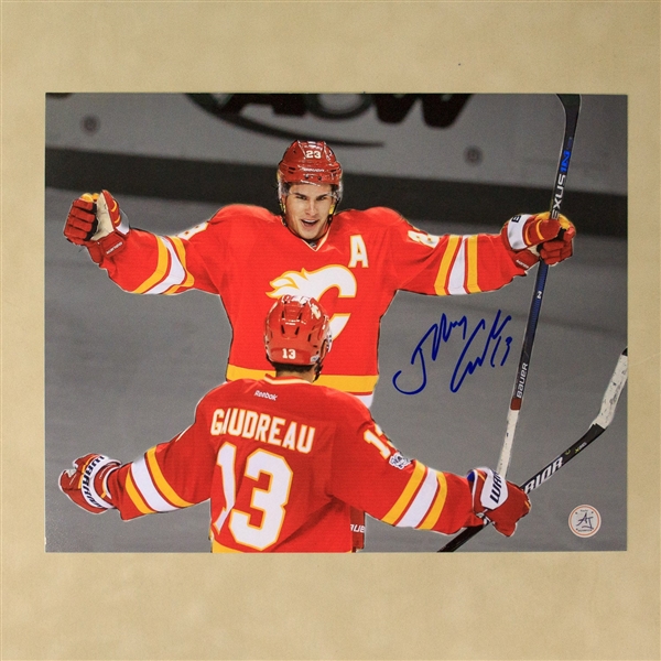 Johnny Gaudreau Autographed Calgary Flames colour Isolation 11x14 Photo